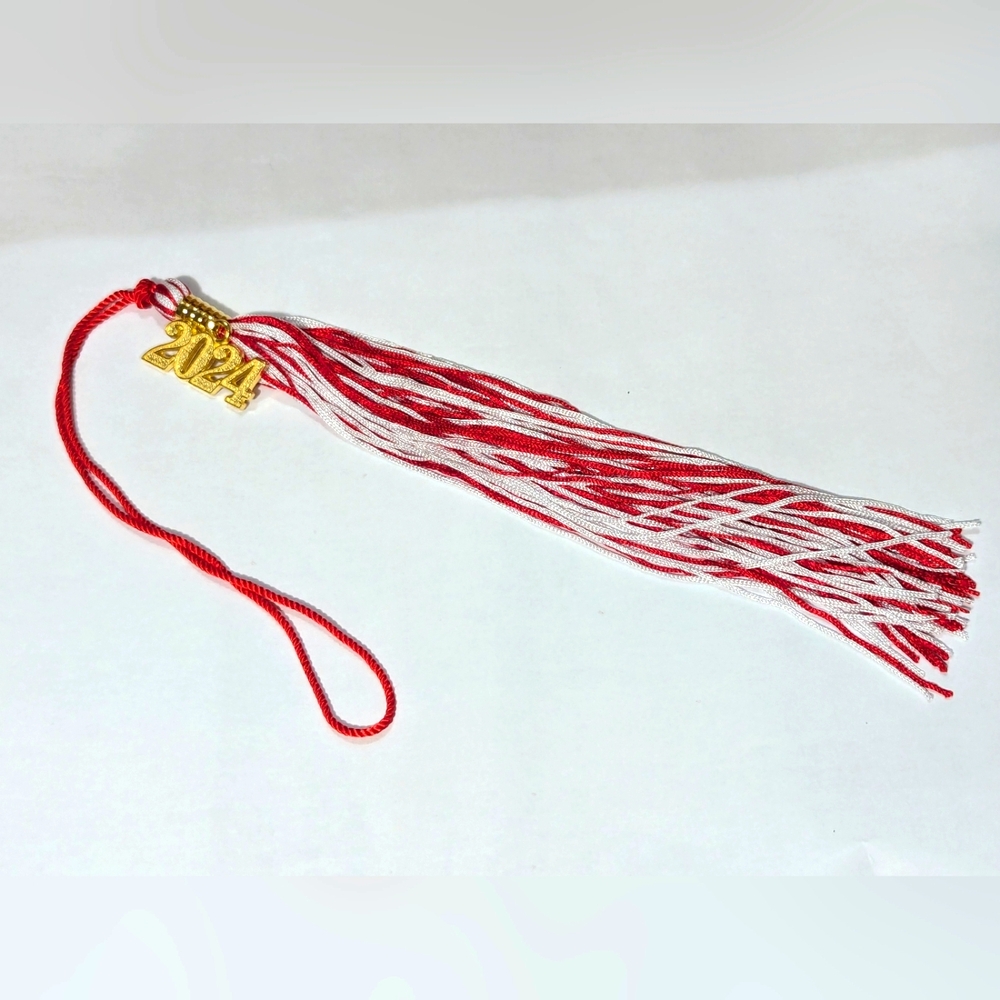 NEW. 2024 Red & White Tassel